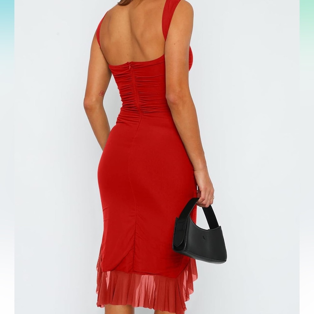 Ruched Bodycon Midi Dress